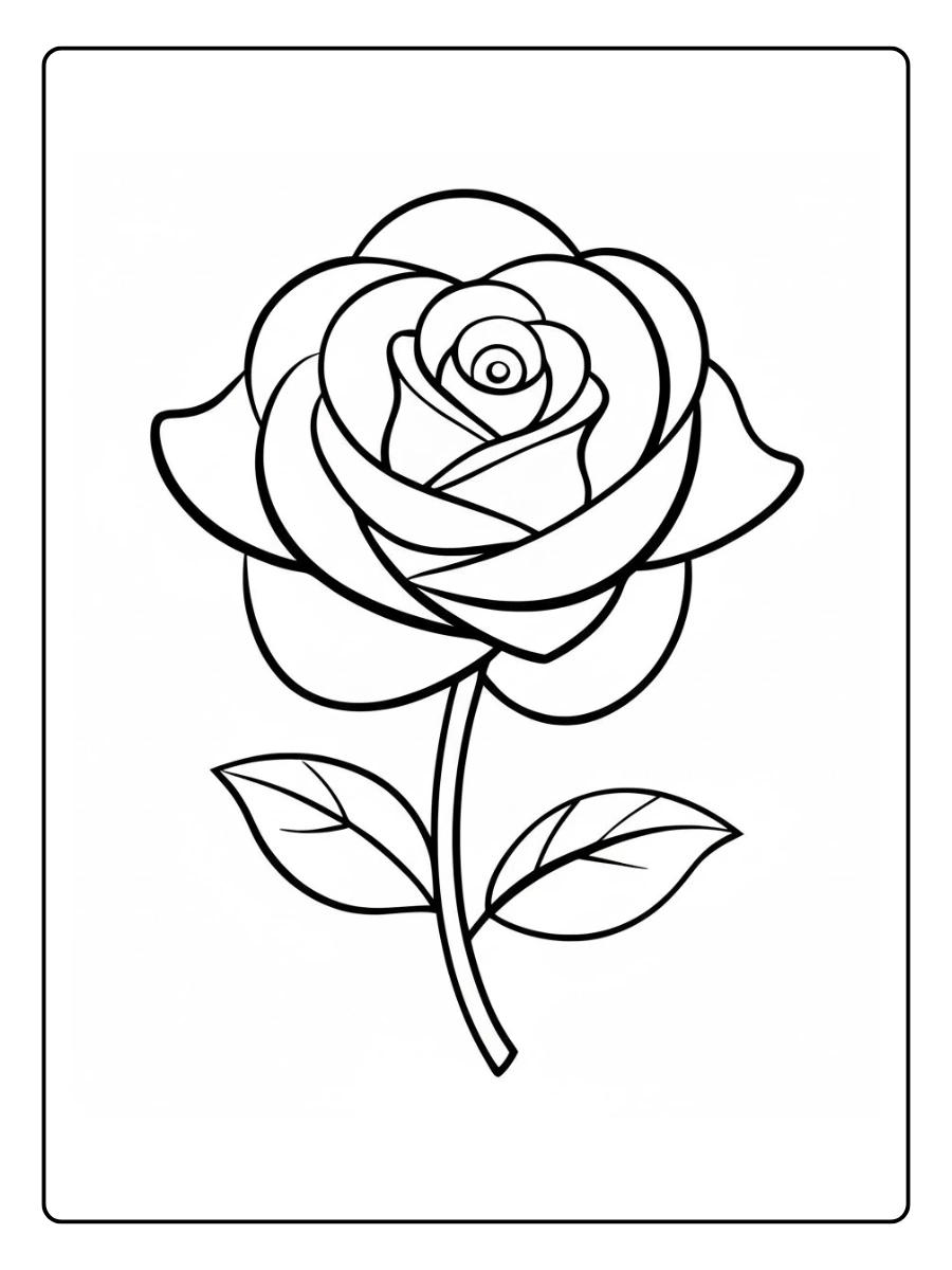 desenho de rosa para colorir (15)