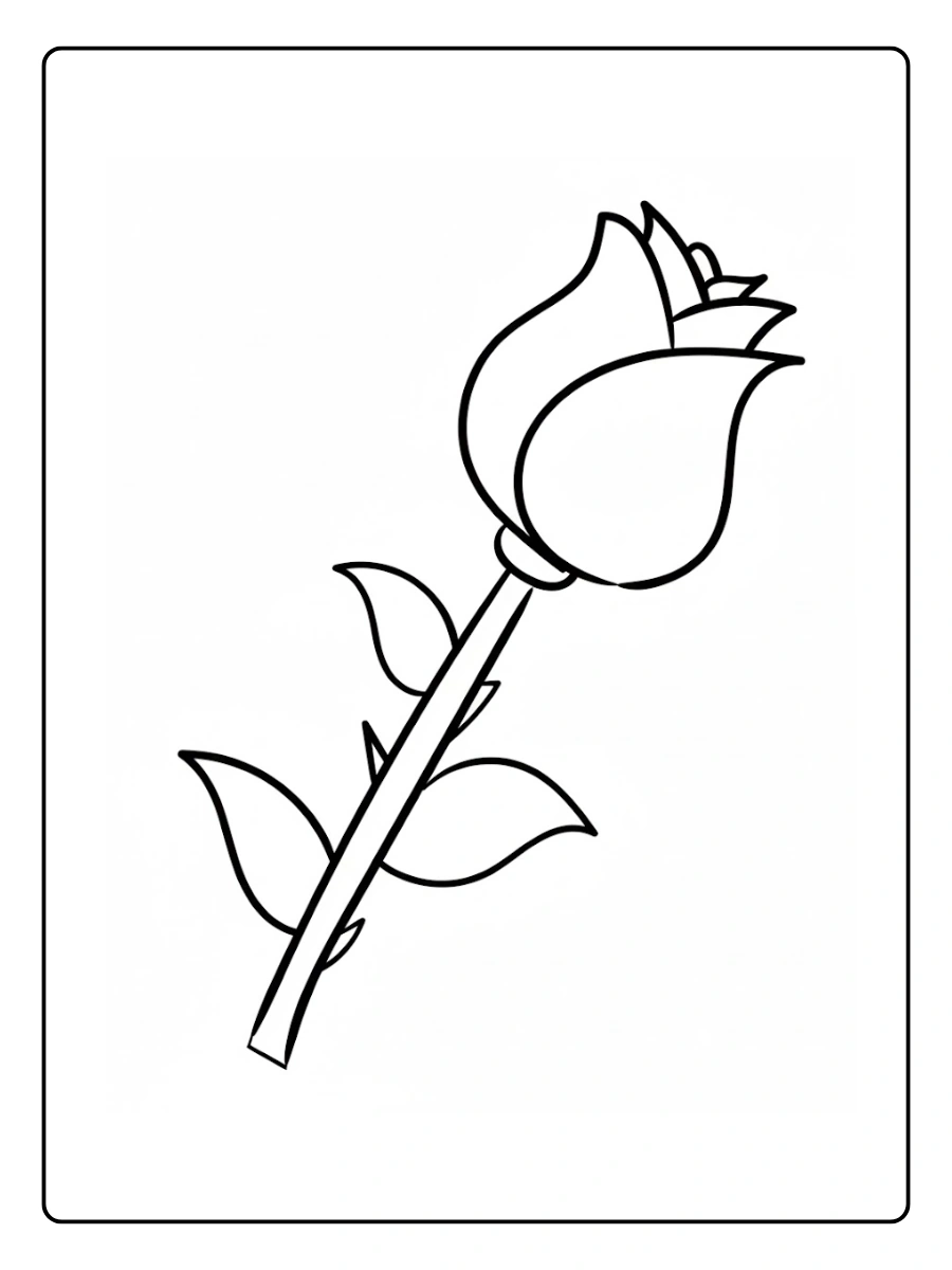desenho de rosa para colorir (2)