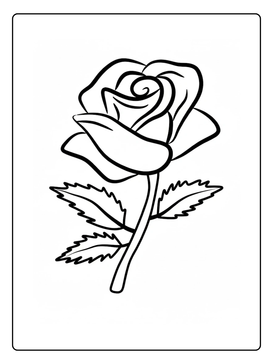 desenho de rosa para colorir (3)