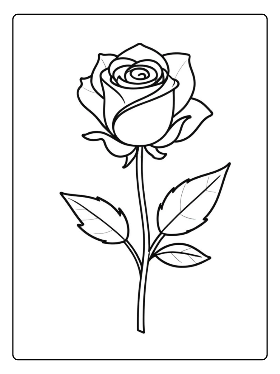 desenho de rosa para colorir (4)