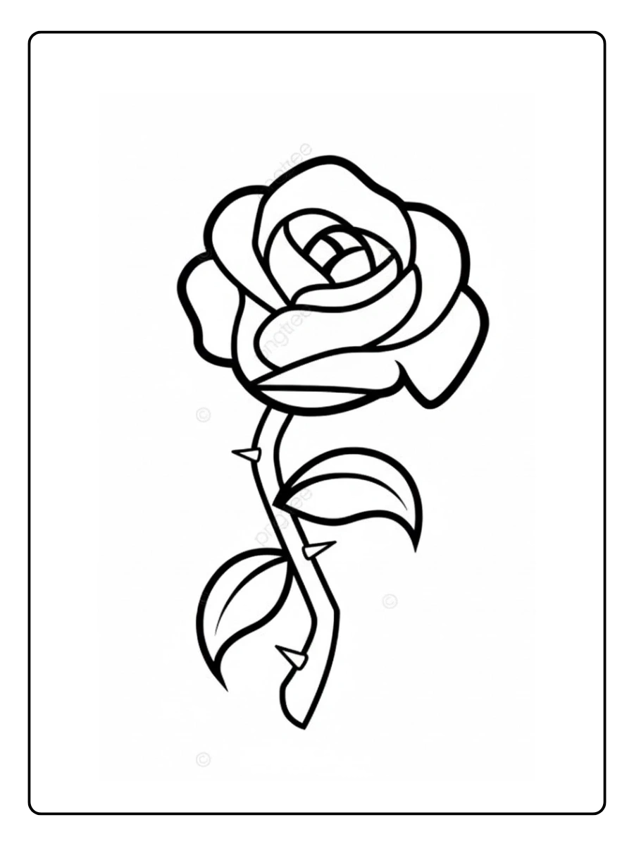 desenho de rosa para colorir (7)