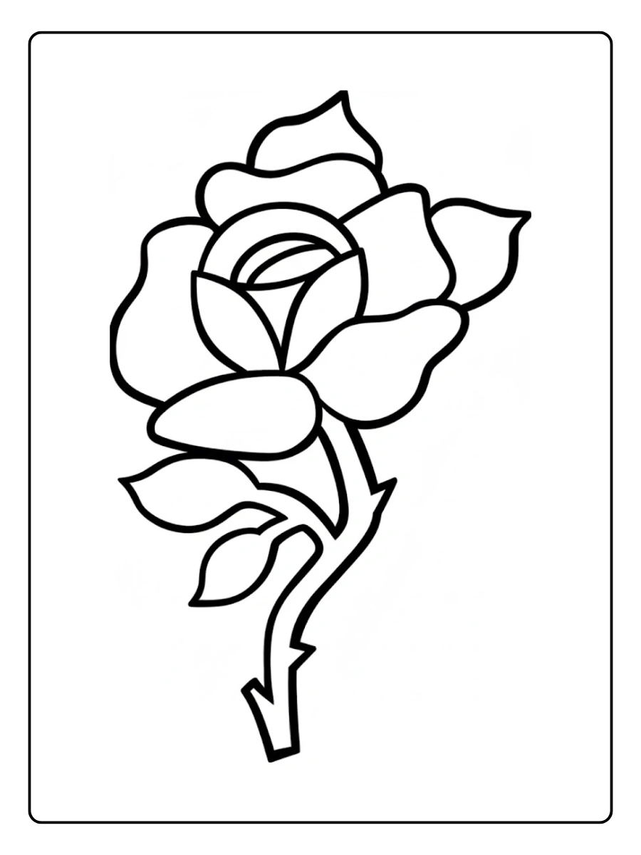 desenho de rosa para colorir (8)