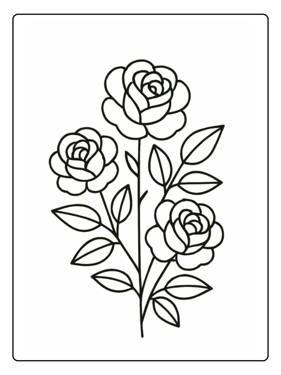 desenho de rosa para colorir (9)