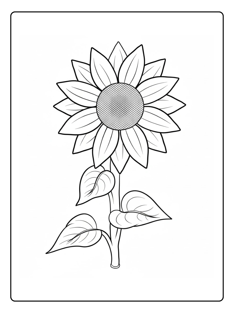 desenho de um girassol para colorir (13)