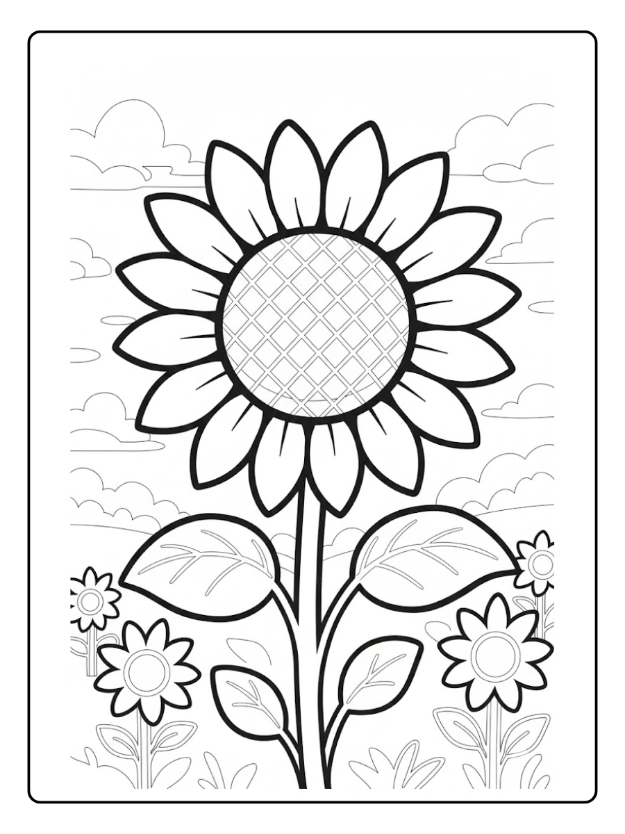 desenho de um girassol para colorir (4)