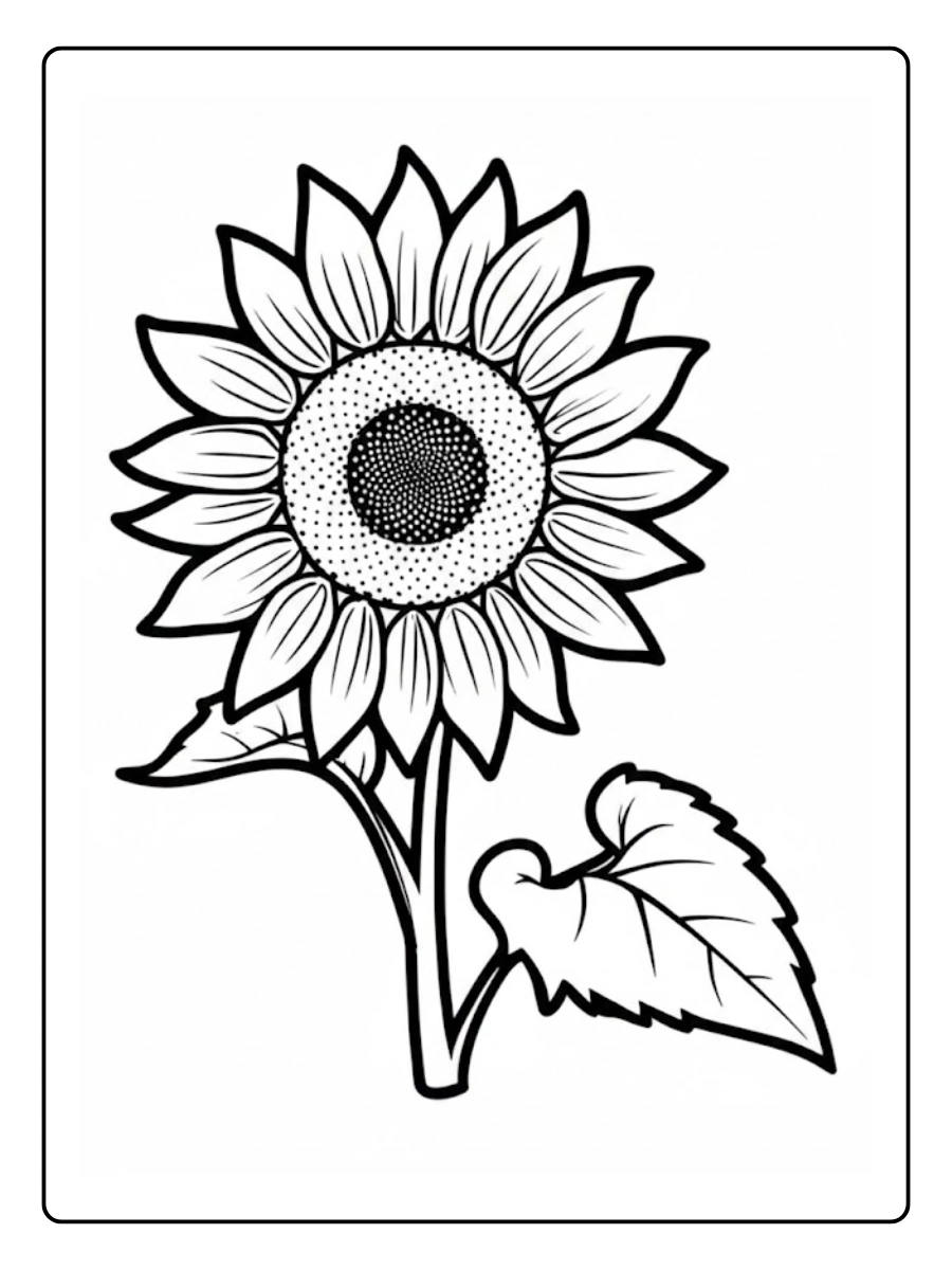 desenho de um girassol para colorir (5)