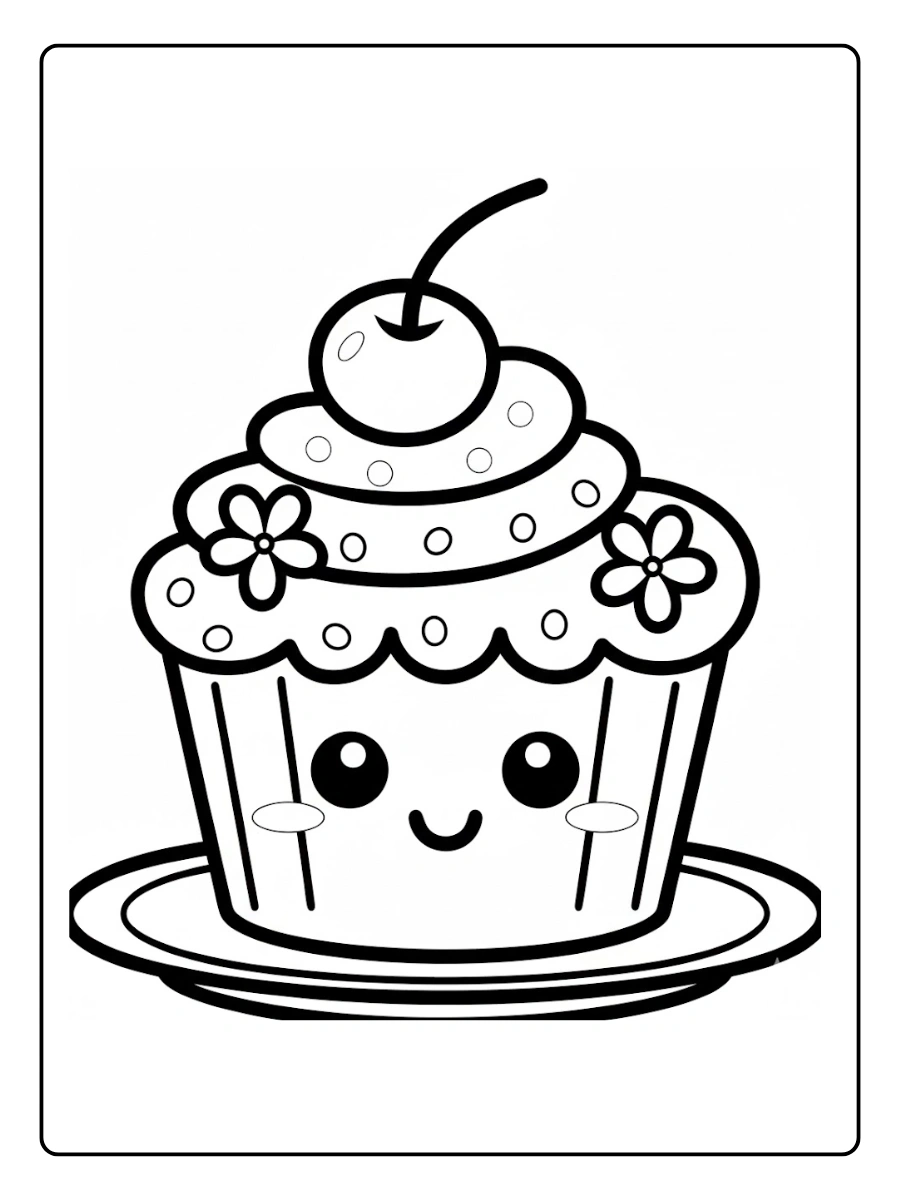 desenhos para colorir kawaii bolo (15)