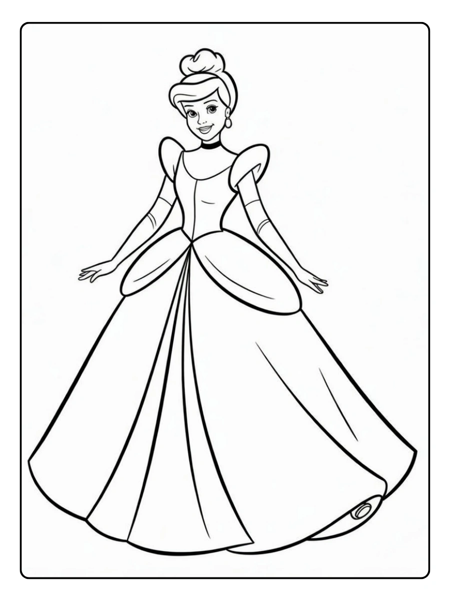desenho cinderela para colorir