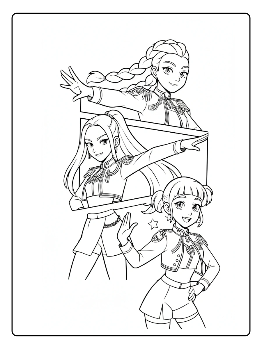 desenhos para colorir de guerreiras do k pop (10)