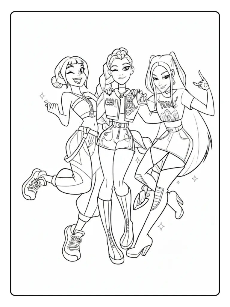 desenhos para colorir de guerreiras do k pop (14)