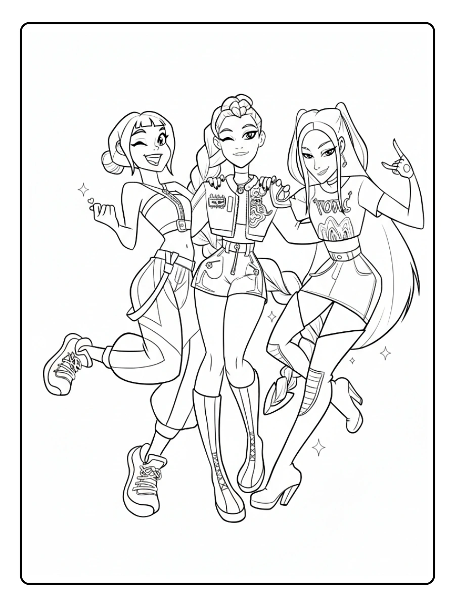 desenhos para colorir de guerreiras do k pop (14)