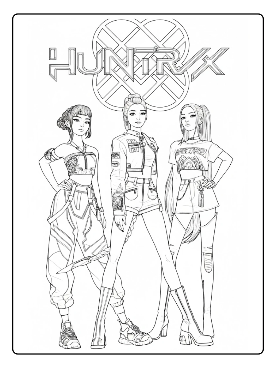 desenhos para colorir de guerreiras do k pop (2)