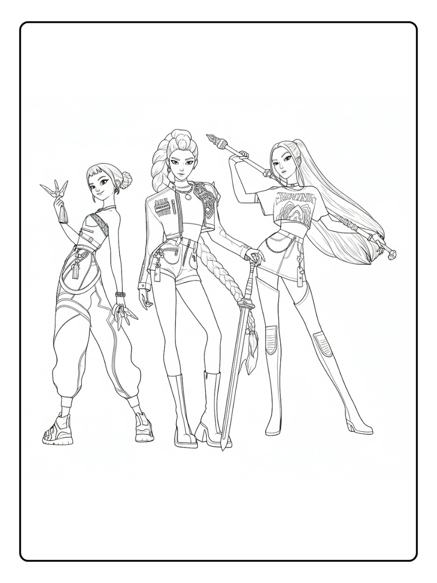 desenhos para colorir de guerreiras do k pop (4)