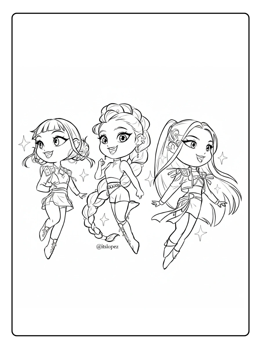 desenhos para colorir de guerreiras do k pop (7)