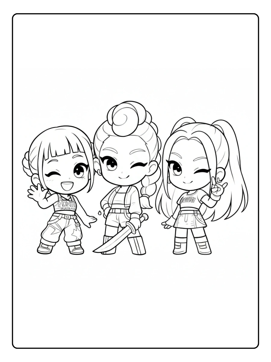 desenhos para colorir de guerreiras do k pop (9)