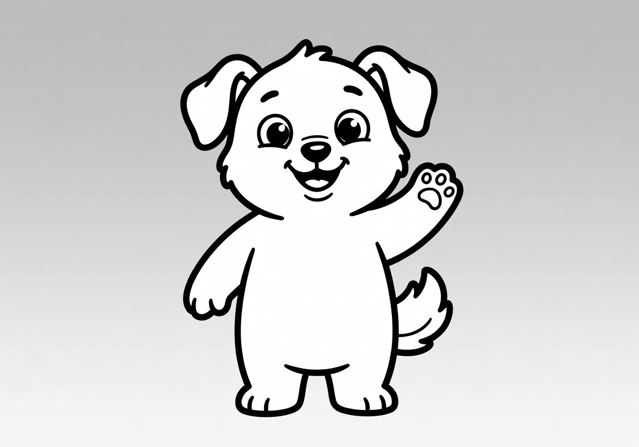 Desenho em linhas de personagem com fundo simples para colorir